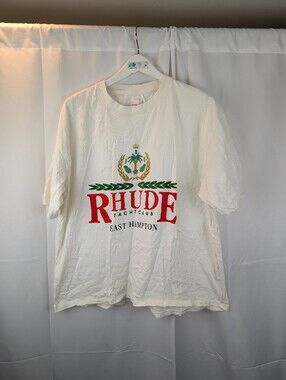 Rhude Yacht Club East Hampton Graphic Tee - White with Red & Green Size L VGUC